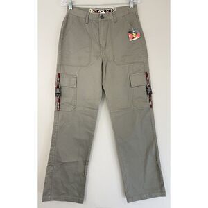 AVIREX Pilot Cargo Pants Woman's 11/12 (sz28) Spell Out Pocket Straps New